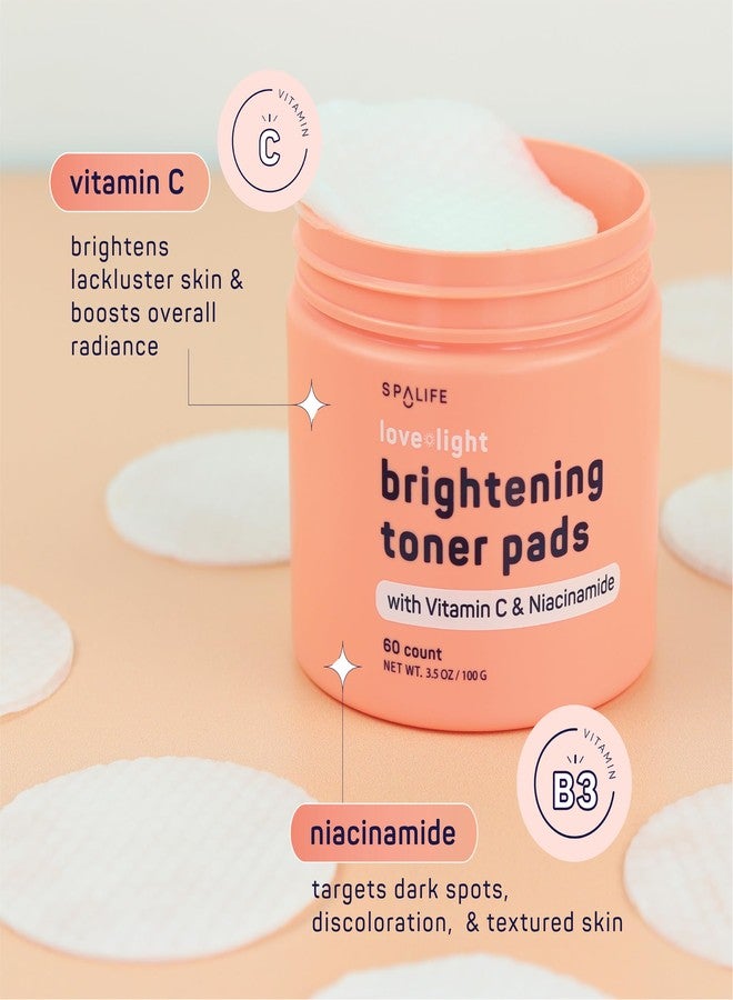 SpaLife Love & Light Radiating Toner Pads – for Uneven Skin Tone, Dark Spots & Discoloration, Clogged Pores, Dullness with Vitamin C, Niacinamide – Toner Pad for Face, Pre-Soaked Pads - Image 5